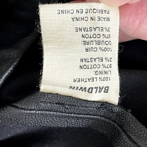 Baldwin Kansas City Hailey Genuine Leather Black Leggings Size S - Picture 8 of 10